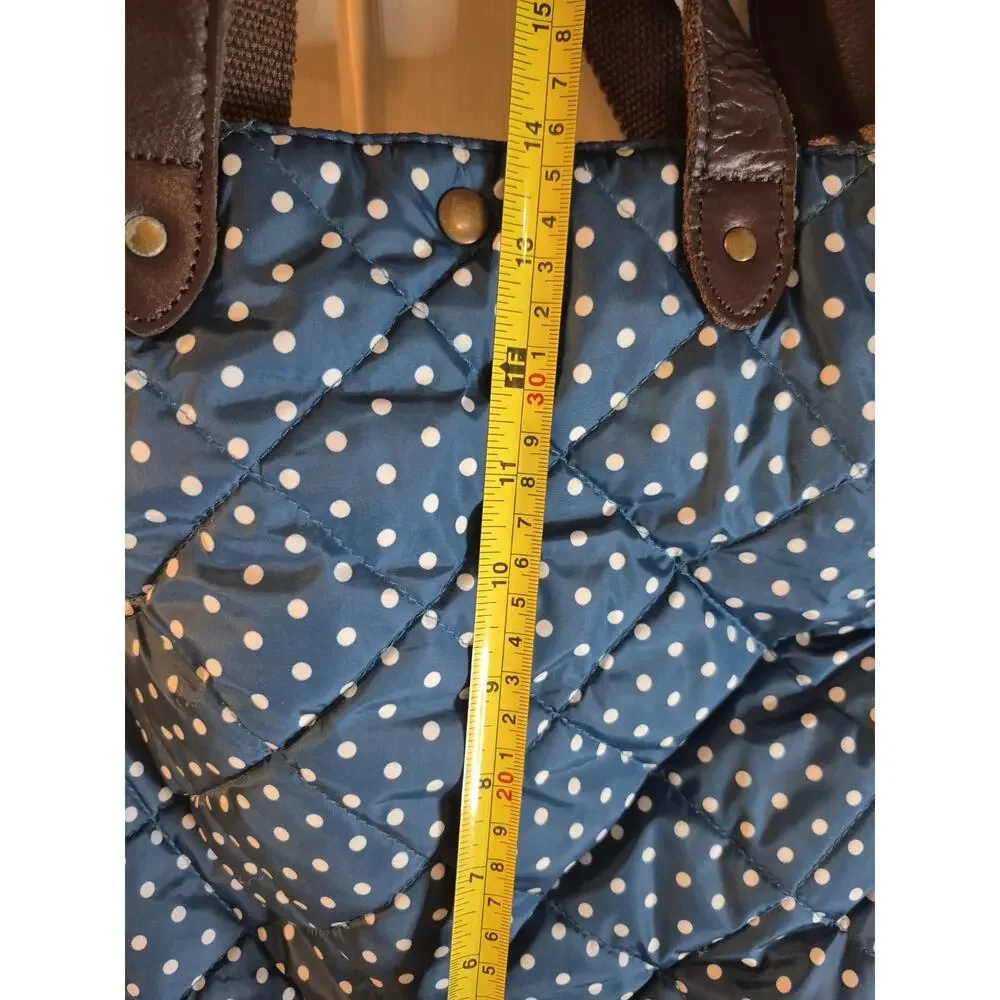 ROOTOTE Quilt 2-Way Bag Crossbody Shoulder Polka Dots Blue And White